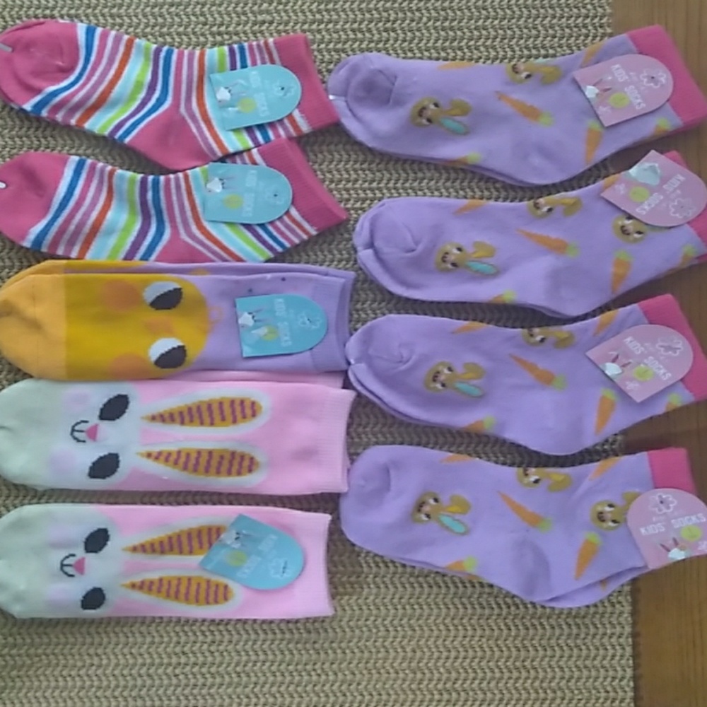 Kids Socks Mixed Color & Design 9 Pairs  NWT